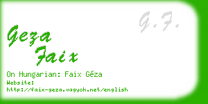 geza faix business card